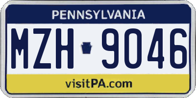 PA license plate MZH9046