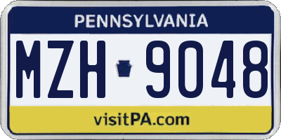 PA license plate MZH9048