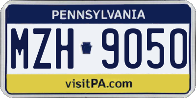 PA license plate MZH9050