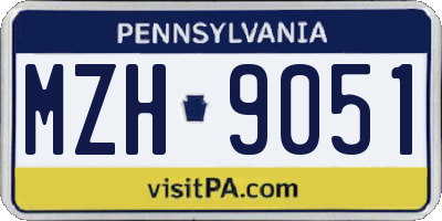 PA license plate MZH9051
