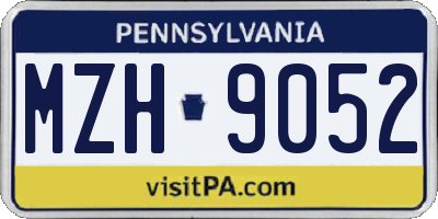 PA license plate MZH9052