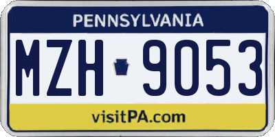 PA license plate MZH9053