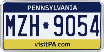 PA license plate MZH9054