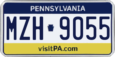 PA license plate MZH9055