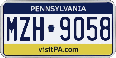 PA license plate MZH9058