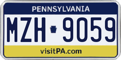 PA license plate MZH9059
