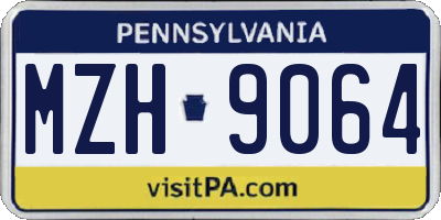 PA license plate MZH9064