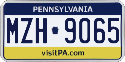 PA license plate MZH9065