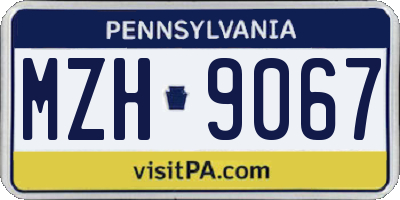 PA license plate MZH9067