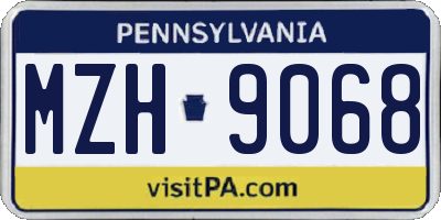 PA license plate MZH9068