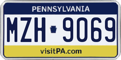 PA license plate MZH9069