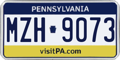 PA license plate MZH9073