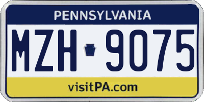 PA license plate MZH9075