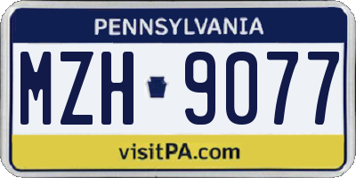 PA license plate MZH9077