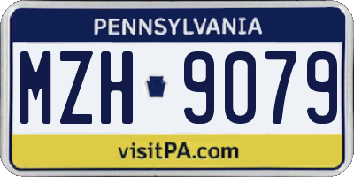 PA license plate MZH9079