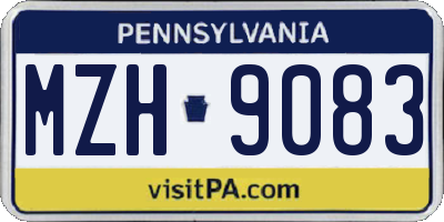 PA license plate MZH9083
