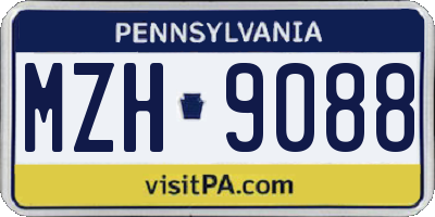 PA license plate MZH9088