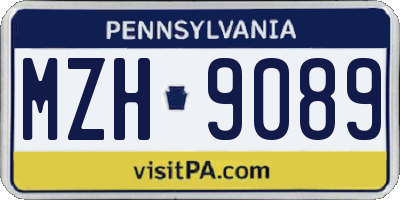 PA license plate MZH9089