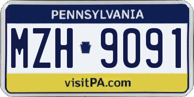 PA license plate MZH9091
