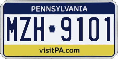 PA license plate MZH9101