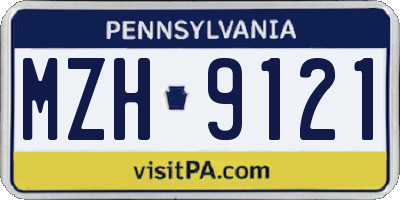 PA license plate MZH9121
