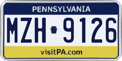 PA license plate MZH9126