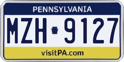 PA license plate MZH9127