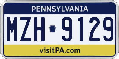 PA license plate MZH9129