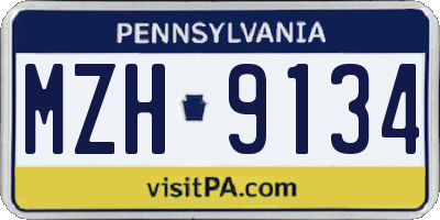 PA license plate MZH9134