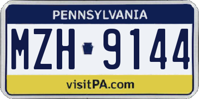 PA license plate MZH9144