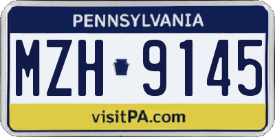 PA license plate MZH9145