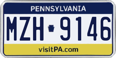 PA license plate MZH9146