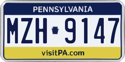 PA license plate MZH9147