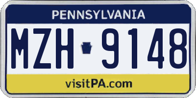 PA license plate MZH9148