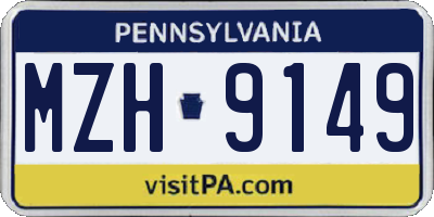 PA license plate MZH9149