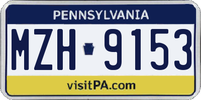 PA license plate MZH9153