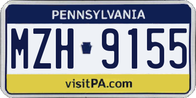 PA license plate MZH9155