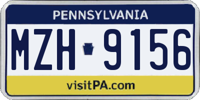 PA license plate MZH9156