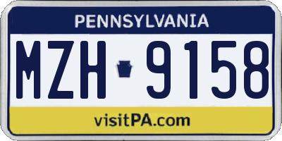 PA license plate MZH9158