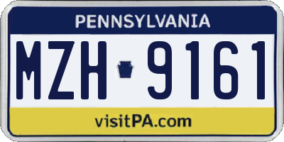 PA license plate MZH9161