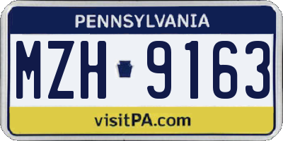 PA license plate MZH9163