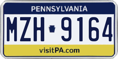 PA license plate MZH9164