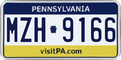 PA license plate MZH9166