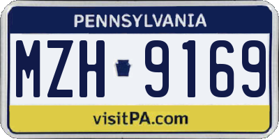 PA license plate MZH9169