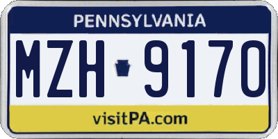 PA license plate MZH9170