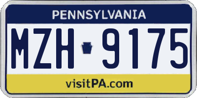 PA license plate MZH9175