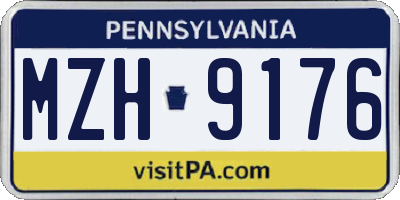 PA license plate MZH9176