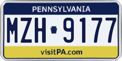 PA license plate MZH9177
