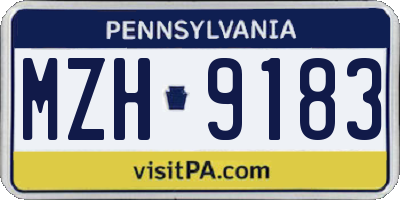 PA license plate MZH9183