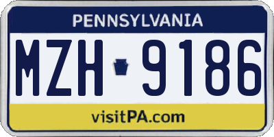 PA license plate MZH9186